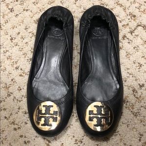 Tory Burch classic logo black flats US size 8
